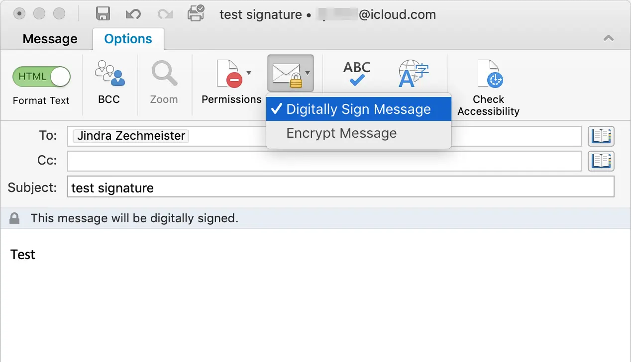 Firmar el correo en Outlook