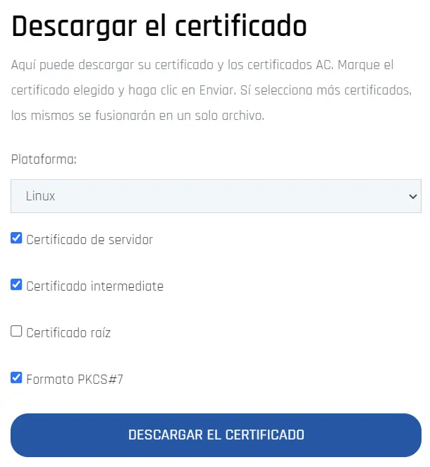 Descargar el certificado