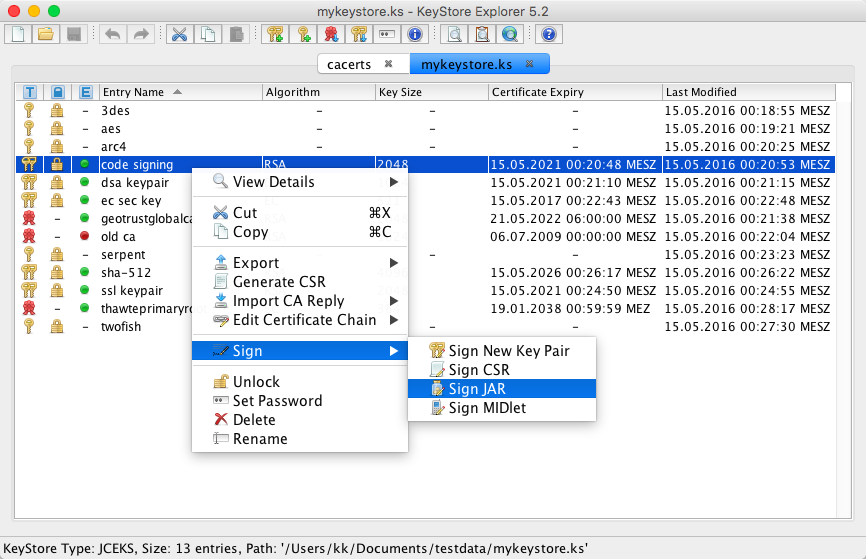 keystore explorer import pfx