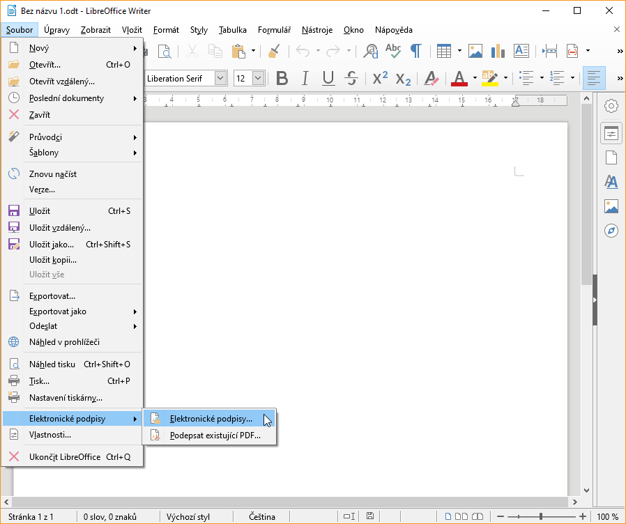 Firmar en Open/LibreOffice
