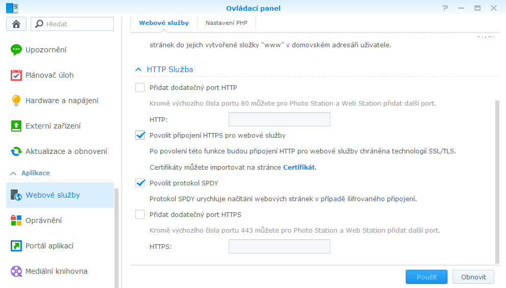 synology: configuración de SSL para las webs