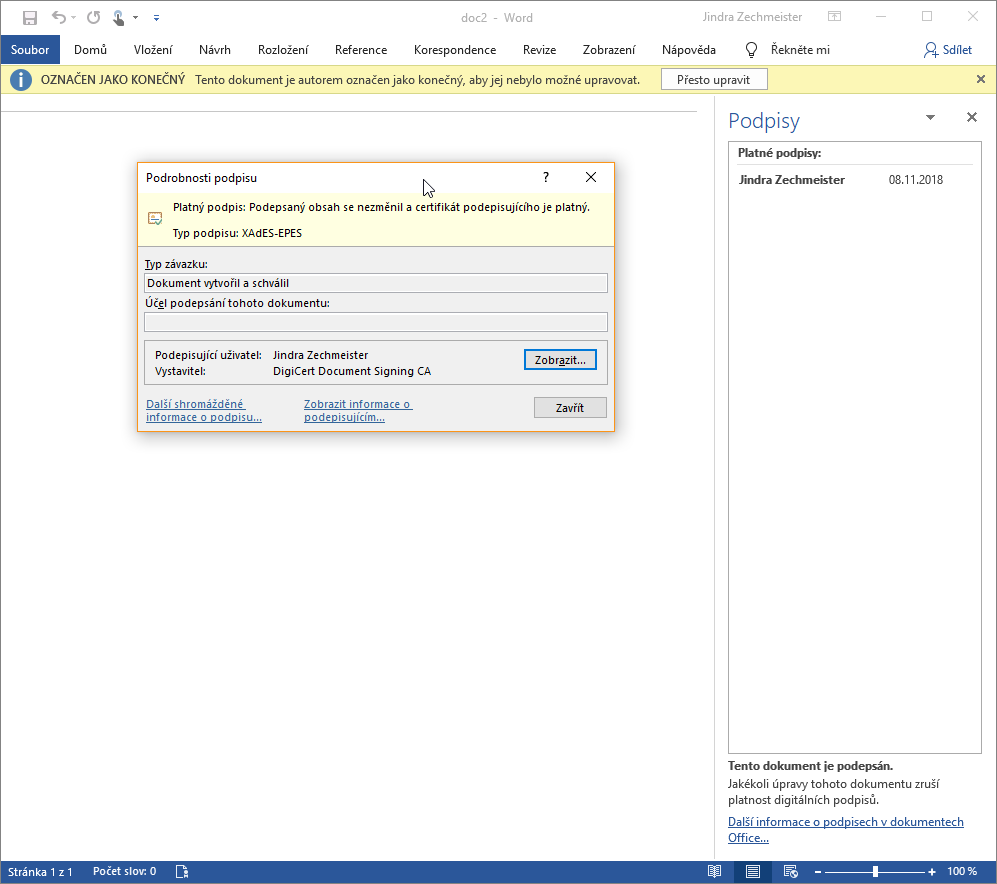 Firmar en Word