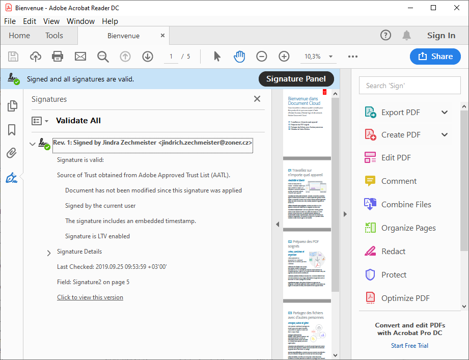 Podpis v Adobe Reader