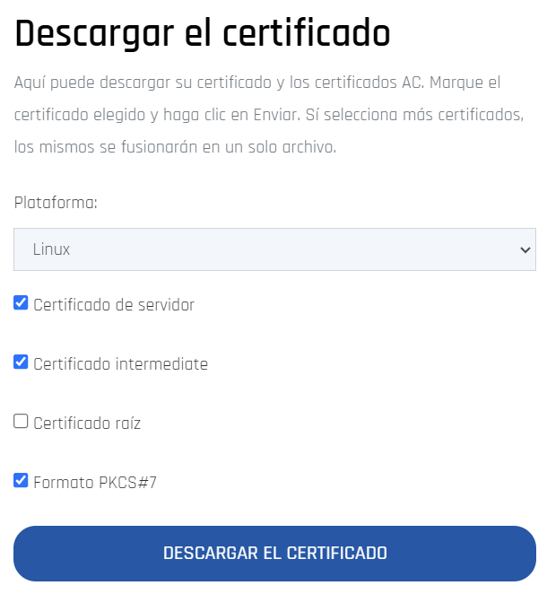 Descargar el certificado