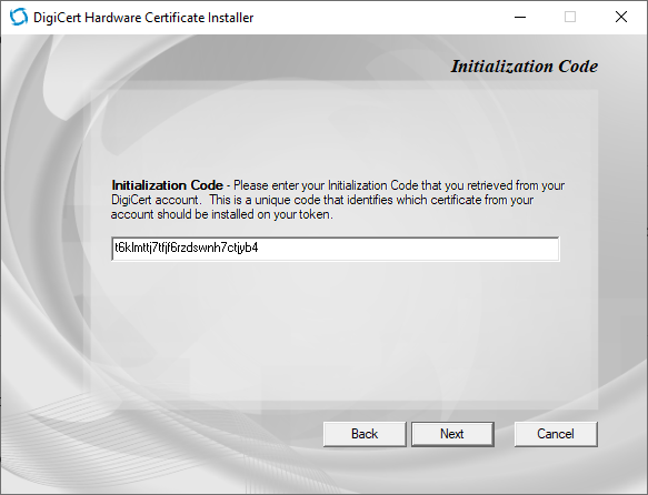Instalación del certificado en el token utilizando DigiCert Hardware Certificate Installer