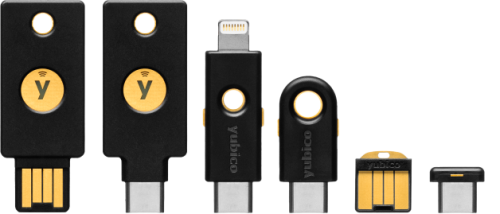 Diferentes modelos de YubiKey